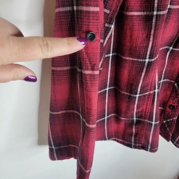Warehouse One Red Plaid Button-Up Flannel Shirt - Picture 6 of 8